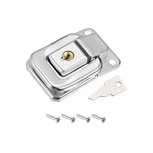 METALLIXITY Aletta Chiusura Serratura (41mm x 28mm), Ferro Ferma Chiusure - per Armadi Scatole Valigie, Argento Tono