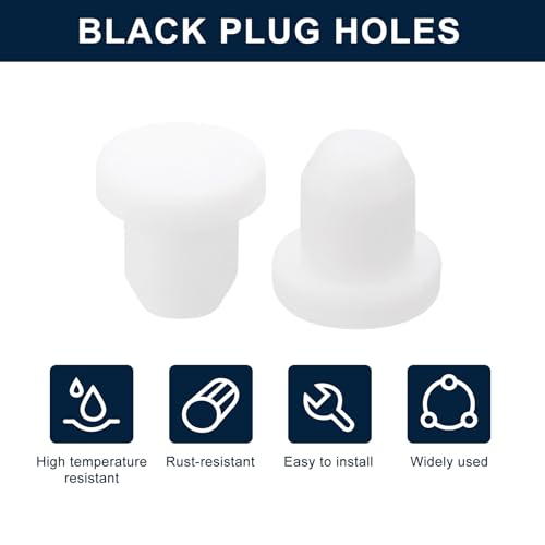 Image of uxcell 32 Pieces White Rubber Stopper, 6.5mm Plug Holes for 6-6.3mm /0.24-0.25 inch Hole