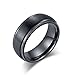 Hoisy Anneau Homme, Alliance Homme Noir Simplicité Le Noir Taille 59 Anneaux Ensemble Vintage Hommes Bague De Mariage Bague