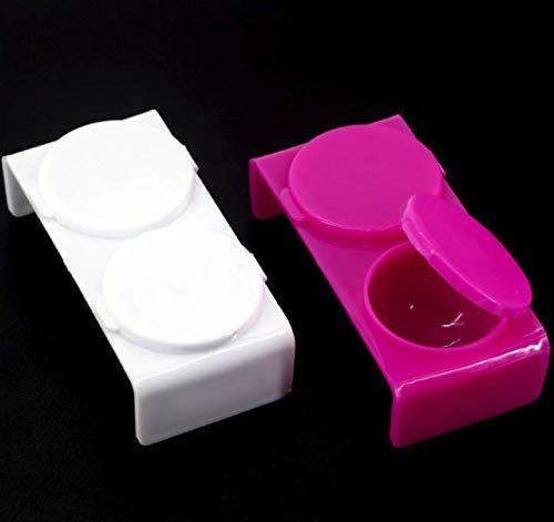 2PCS Dappen Dish doble taza para arte de uñas miniatura 2