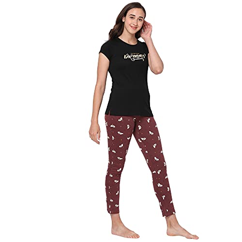 Image of Sweet Dreams Women's Cotton Printed Night Suit Set
