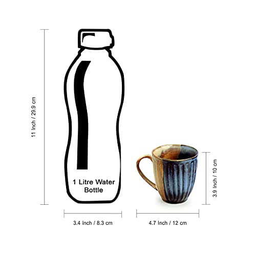 Image of ExclusiveLane 'Sea Meets Land' Handcrafted Ceramic Coffee Mug Set of 2 (300 ML, Microwave Safe & Dishwasher Safe) - Ceramic Coffee Mugs For Tea Mugs Set Ceramic Mugs Milk Mug Pottery Mugs