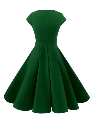 Image of Dressystar Women's Vintage 1950s A Line Cap Sleeve Cocktail Party Dress