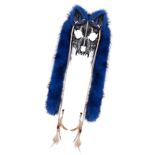 Lobo de alta calidad con pelaje sintético realista para accesorios de cosplay