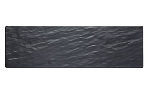 KitchenCraft We Love Summer Rectangular Melamine Slate-Effect Food Serving Platter, 53 x 16 cm (21 x 6.5), Black Slate Effect