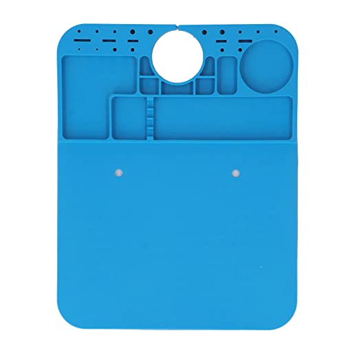 Respicefinem Microscope Silicone Base Anti Static Multifunctional Micro Soldering Mat Blue Silicone Pad for Digital Motherboard Testing and Repair