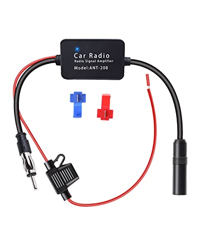 Vecys FM/AM Dab Dab+ Antenne de Voiture Amplificateur de Signal Adaptateur DIN Femelle vers DIN Mâle Amplificateur d'antenne Radio Numérique 12V pour...