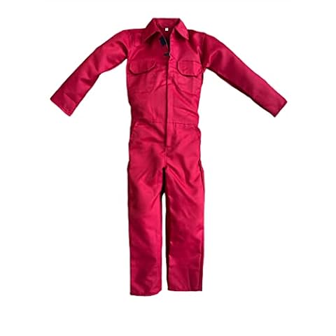 Kids Coveralls for Boys Girls Children Boilersuit Overalls Ages 1 - 14 (7-8 Years (Chest 28"), Red) Cover