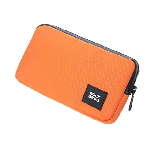 ROCKBROS Geldbörse Portemonnaie mit Reißverschluss für Damen Herren Geldbeutel für Münzen Kreditkarte und Schlüssel Handytasche Orange