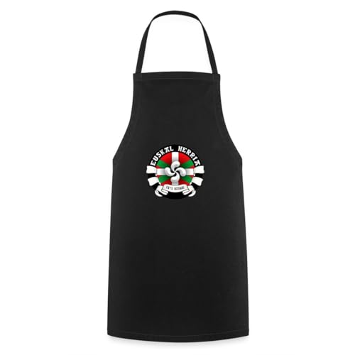Spreadshirt Euskal Herria Badge Drapeau Basque Lauburu Cadeau Pays Basque Tablier Cuisine, taille unique, noir