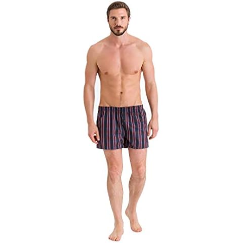 HANRO Men's Burgundy Check Boxer Shorts Cover