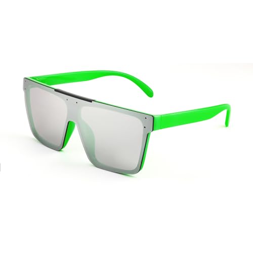 FEISEDY Women Men Flat Top Shield Sunglasses Oversized Square Vintage Cycling Fishing Golf Sports Sun Glasses B2910