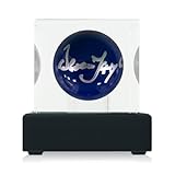 Exclusive Memorabilia Bola de Billar Azul firmada por Dennis Taylor. En Vitrina.