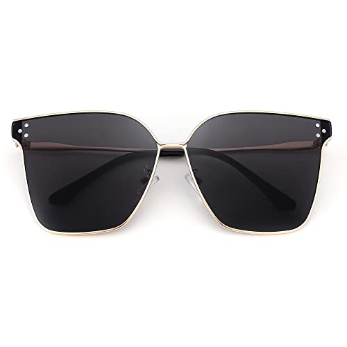 FEISEDY Women Trendy Sunglasses Oversized Square Fashion Designer Style Large Metal Sun Glasses Men B23623