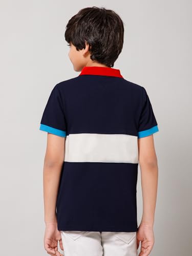 Image of Alan Jones Clothing Boys Cotton Polo T-Shirt | Honeycomb Knit Fabric |Regular Fit Half Sleeve Zip Polo Neck |Casual & Sports Wear | Sizes 6-16 Years