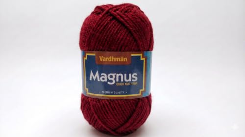 Image of Vardhman Magnus Knitting Yarn 100% Acrylic Bulky 4Ply Yarn (Pack of 1 Ball - 100g) - Knitting & Crochet Yarn for Winter Sweaters, Scarves, Blankets | Hypoallergenic, Hand Wash - Maroon