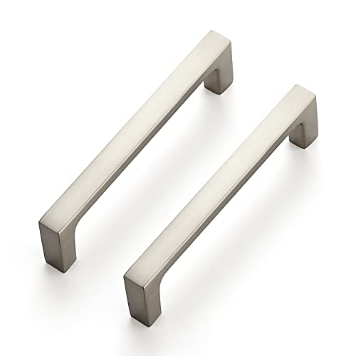 Image of Ravinte 10 Pack Solid 3-3 /4 Inch Kitchen Square Cabinet Handles Brushed Nickel Pulls Drawer Pulls Cabinet Hardware Kitchen Handles