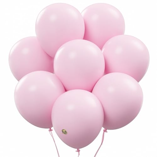 Image of AFTERLOON Biodegradable Natural Rubber Latex Balloons 24 pcs Pastel Pink 10 Inch, Plastic-Free Alternative Matte Color Durable Thickened Extra Strong Helium Float, ballon Globos Decor De Fiestas Kids