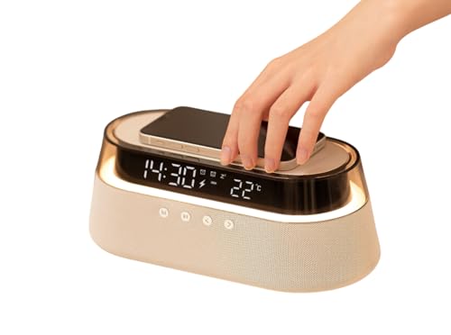 ActivPro Smart Station | 6-in-1 Wireless Charging Station | Clock | Bluetooth Speaker | Lamp | Radio | Wireless Charger for iPhone Samsung Android Phone | US Plug | Birthday Gift for Men Women Mum Dad