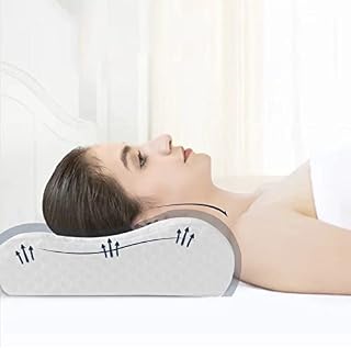 Good Nite Memory Foam Pillow Neck Contour Pillows Orthopaedic Cervical Pillow Ergonomic Soft Deep Sleep Pillow for Side Sleepers and Back Sleepers with Washable Pillows Cover 65 * 35 cm