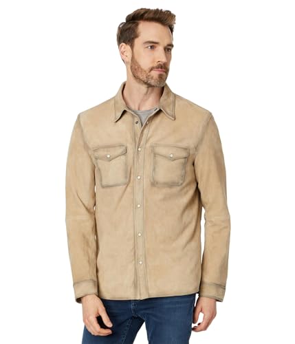 John Varvatos Men's Lionell Leather Shirt Jacket