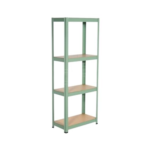 RAYDAN Estantería Verde Metálica Modular con 4 Baldas Ajustables | 7H Seven House | Estantería Uso Doméstico | Estantería Multiusos | Dimensiones 148x60x30cm | Aguanta hasta 240Kg