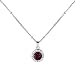 Lux Accessories Garnet Siam January Birthstone Pendant Disc Pave Charm Pendant Necklace Birthday Stone