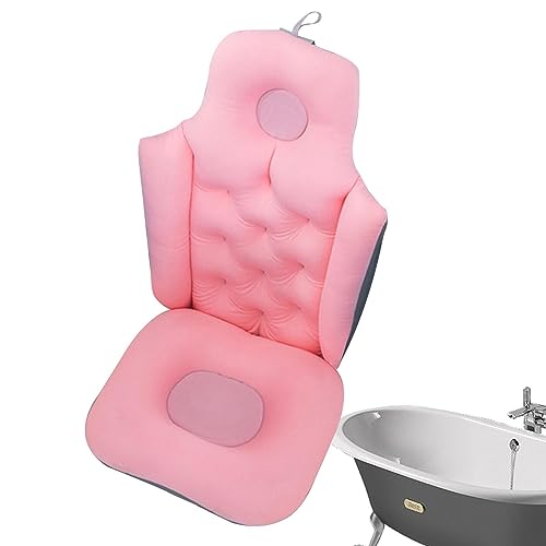 Moreeulsi Cojín de baño, accesorios de bañera para relajarse, cojín de bañera antideslizante de apoyo adicional, cojín de relajación, cojín de baño, accesorios de madera para ducha