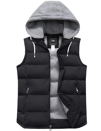 Image of ZSHOW Men's Puffer Vest Removable Hooded Vest Outdoor Winter Vest