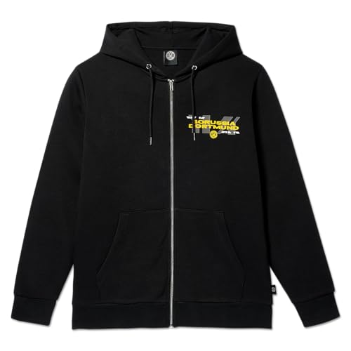 Borussia Dortmund BVB Matchday I Sweatjacke-Offizielle Kapuzenjacke in Schwarz Cardigan, Noir, L Mixte