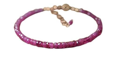 Bracelet rubis ajustable 7 pouces idéal pour un style stacking au quotidien