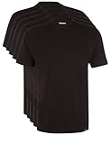 Hoher Tragekomfort Ultrasport Herren Sport Freizeit T-Shirt mit Rundhalsausschnitt 5er Set, Schwarz, L