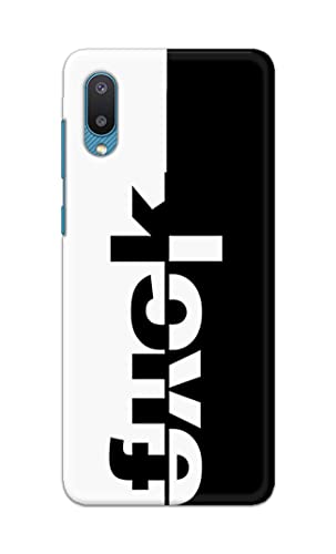 Image of PRINTFIDAA One Words Fukc Love Creative Art Innovative Wonderfull Printed Designer Hard Case for Samsung Galaxy M02, Samsung A02 Back Cover -(e) RPM1003