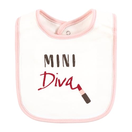 Image of Hudson Baby Infant Girl Cotton Bibs, Mini Diva, One Size