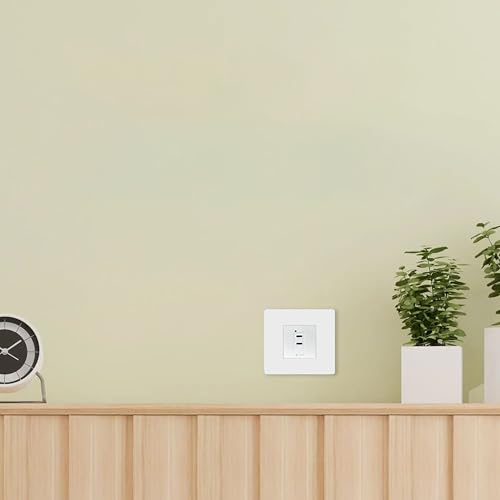 Image of MX 35W PD GaN USB Charger Dual USB-C Ports (C+C) | 2-Module 45x45mm Modular Socket Plate | Fast Charging Wall Adapter 90-270V AC Input | Smart Protection | White