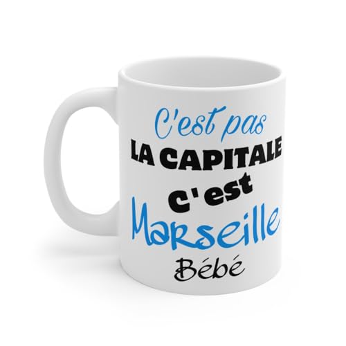 Teecustom Céramique Blanc 325 ml Mug C'est Pas La Capitale, C'est Marseille Bébé 11oz