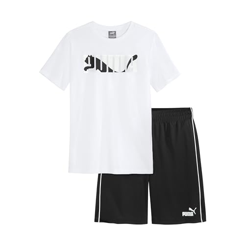 Image of PUMA Kids Graphic T-Shirt & Fleece Short Set (Toddler)