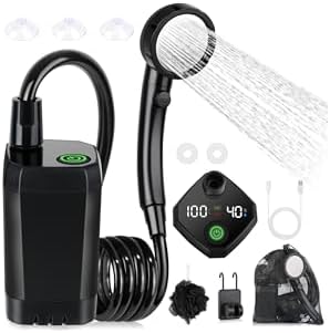 Spopal Kit Douche de Camping, Douche Portable,Pompe de Douche Éle...