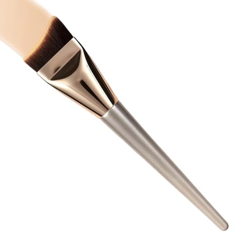 Brocha para base líquida, ergonómica, portátil, profesional, plana, cerdas sintéticas suaves, herramienta de aplicación de maquillaje, accesorio de belleza facial, cobertura suave con agarre cómodo