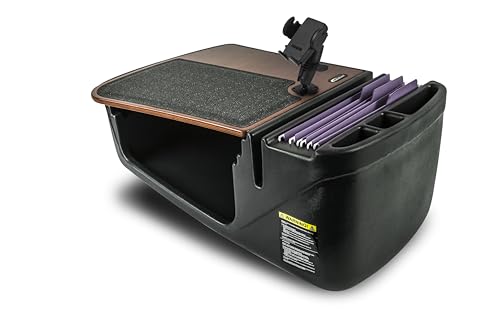 Image of AutoExec AE-GMEF-PM-21M Efficiency GripMaster Car Desk for Your Vehicle Workstation and Mobile Office, Mahogany with Phone Mount