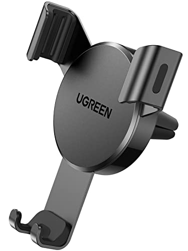 UGREEN 車用携帯電話ホルダー、エアベント用重力車用携帯電話ホルダー、ユニバーサル車用携帯電話ホルダー iPhone 13 12、Xiaomi Redmi Note 10、S22 に対応 (ブラック)