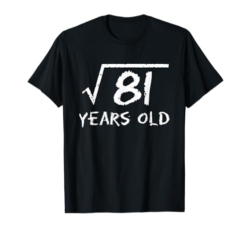 Square Root of 81 9th Birthday 9 Years Old Math Funny Maglietta