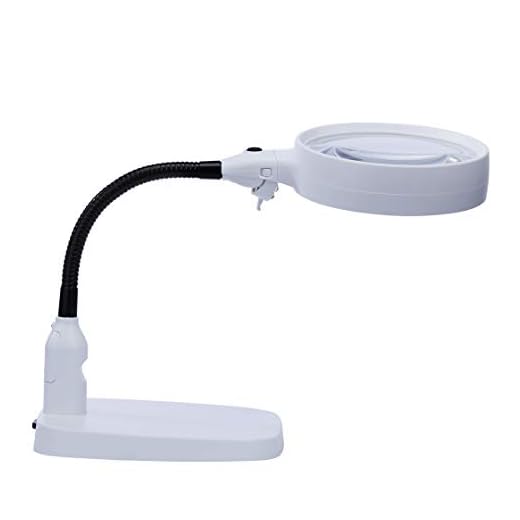 Tm-home Large 10x Magnifying Glass with Light and Stand, Folding Design with 6 LED Magnifying Lamp for Close Work