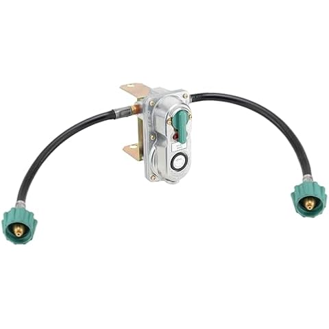 RecPro RV Propane Gas Regulator 2-Stage Auto Changeover | 11.5" Pigtail Hose Connector | 250 PSI | 287,500 BTU | Mounting Bracket & Cover | For RVs, Vans & Trailers Cover