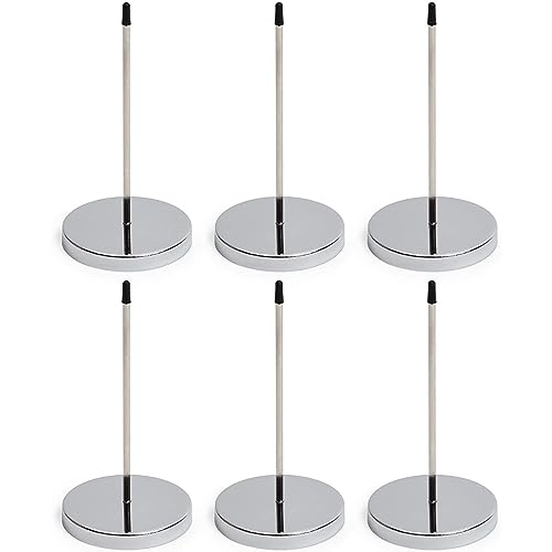 Juvale Receipt Holder - 6 Pack Ticket Stabbers, Stainless Steel Receipt Spike, Check Spindle for Restaurant, Office and Kitchen, Black and Silver, 2.75 x 5.5 Inches