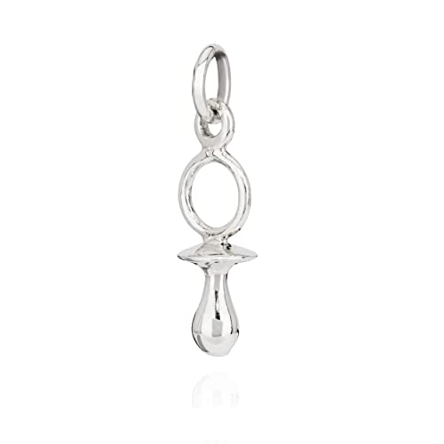 NKlaus Colgante chupete para niños plata 925 18 x 6 mm colgante amuleto talismán 10221, Plata
