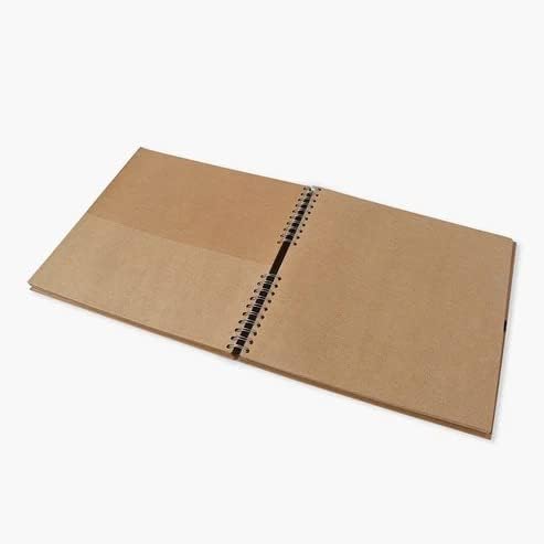 Paperchase Kraft Large Scrapbook, Photo Album, Memory Book, Blank Canvas for Your Art, Craft and Design Projects, 80 Pages (40 Sheets)