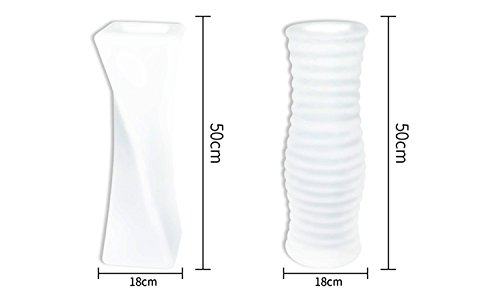 IVER LED Glowing Flower Pots Plastic Decorative Lights Color Remote Charge Outdoor Waterproof (Square)