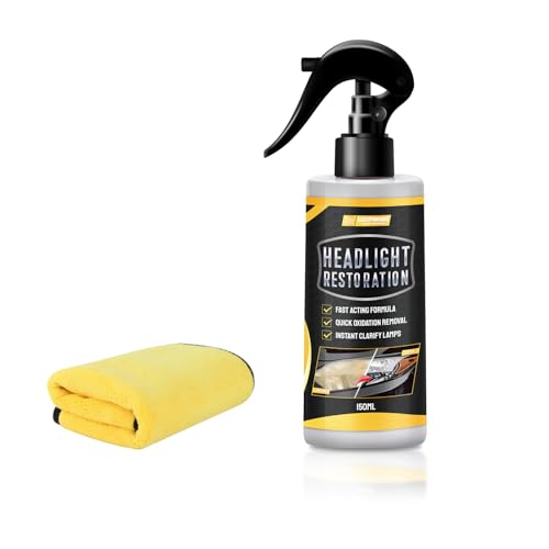 LUXFINISH Headlight Restoration Kit, Instantly Restores Yellowing, Oxidation and Cloudy, Brings Headlights Back to Like New Condition, Long-Lasting Protection & Shine for All Cars Lamps - 5oz/150ml