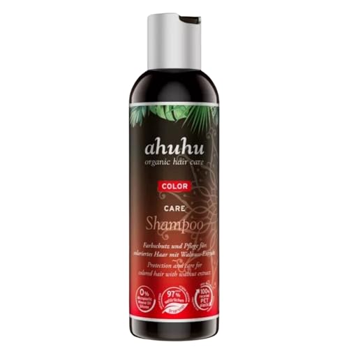 ahuhu COLOR CARE Shampoo (200 ml) – schützt coloriertes & gefärbtes Haar vor dem Verblassen, mit Granatapfel & Litschi Extrakt, verbessert die Kämmbarkeit, vegane Haarpflege
